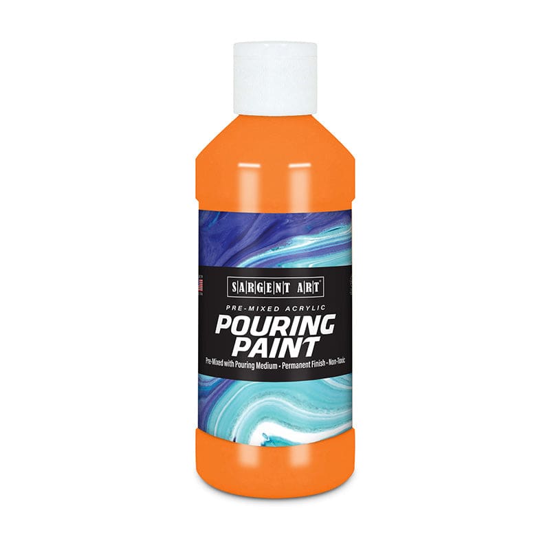 8Oz Pouring Paint Acrylic Orange (Pack of 8) - Paint - Sargent Art Inc.