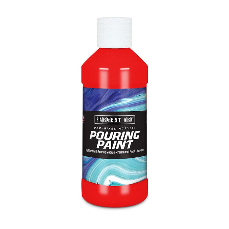 8Oz Pouring Paint Acrylic Red (Pack of 8) - Paint - Sargent Art Inc.