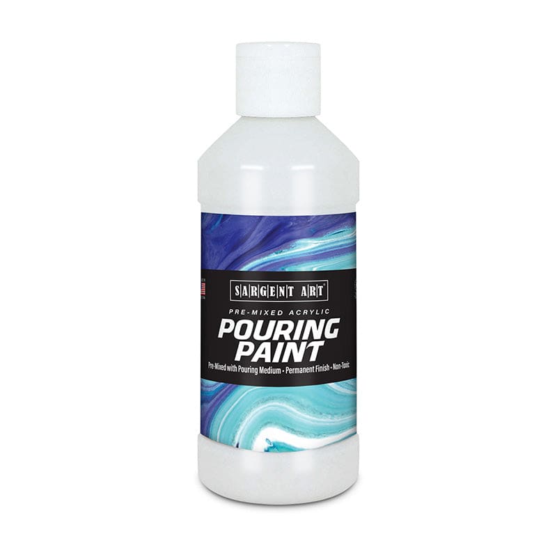 8Oz Pouring Paint Acrylic White (Pack of 8) - Paint - Sargent Art Inc.