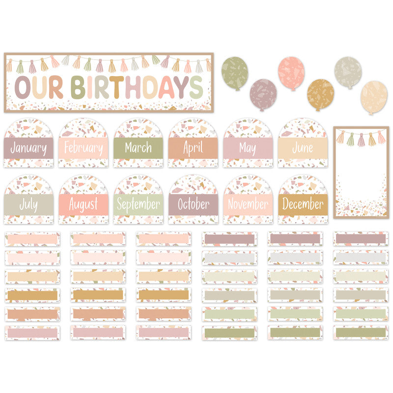 Terrazzo Tones Our Birthdays Mini Bulletin Board Set (Pack of 6)