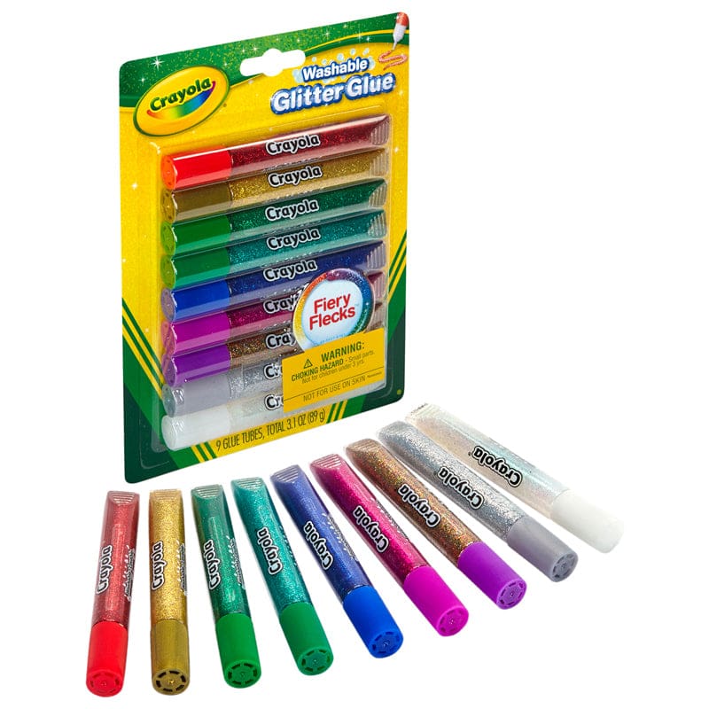 9Ct Washable Glitter Glue Fiery Flecks (Pack of 8) - Glue/Adhesives - Crayola LLC