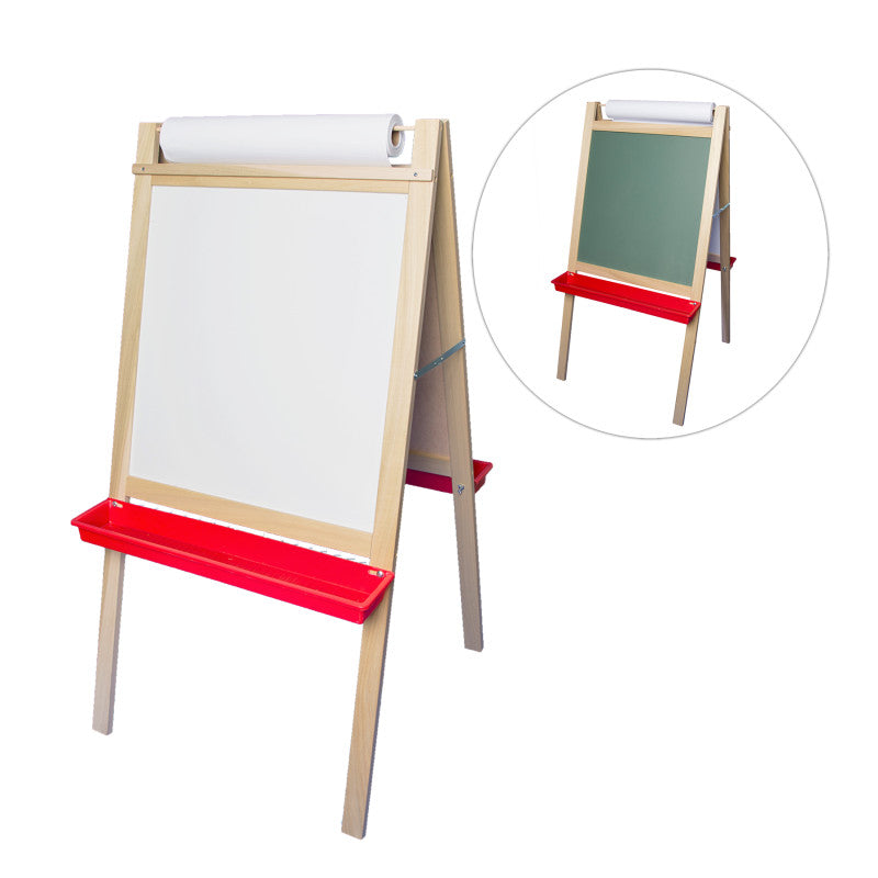 Deluxe Magnetic Paper Roll Easel Green Chalk & White Dry Erase