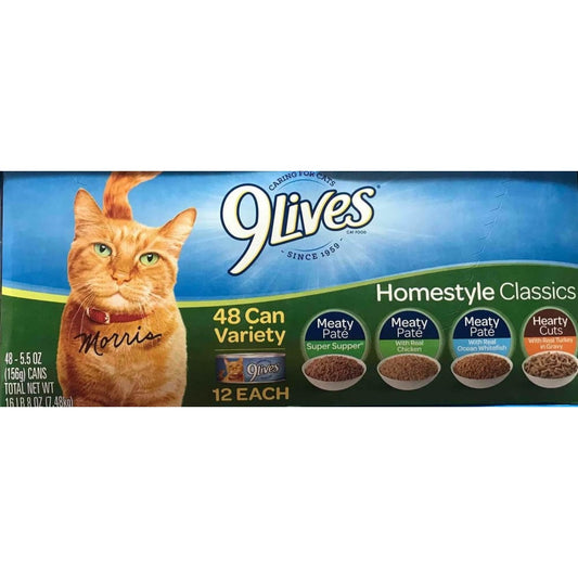 9Lives Homestyle Classics Wet Cat Food Variety Pack, 48 pk./5.5 oz. - ShelHealth.Com