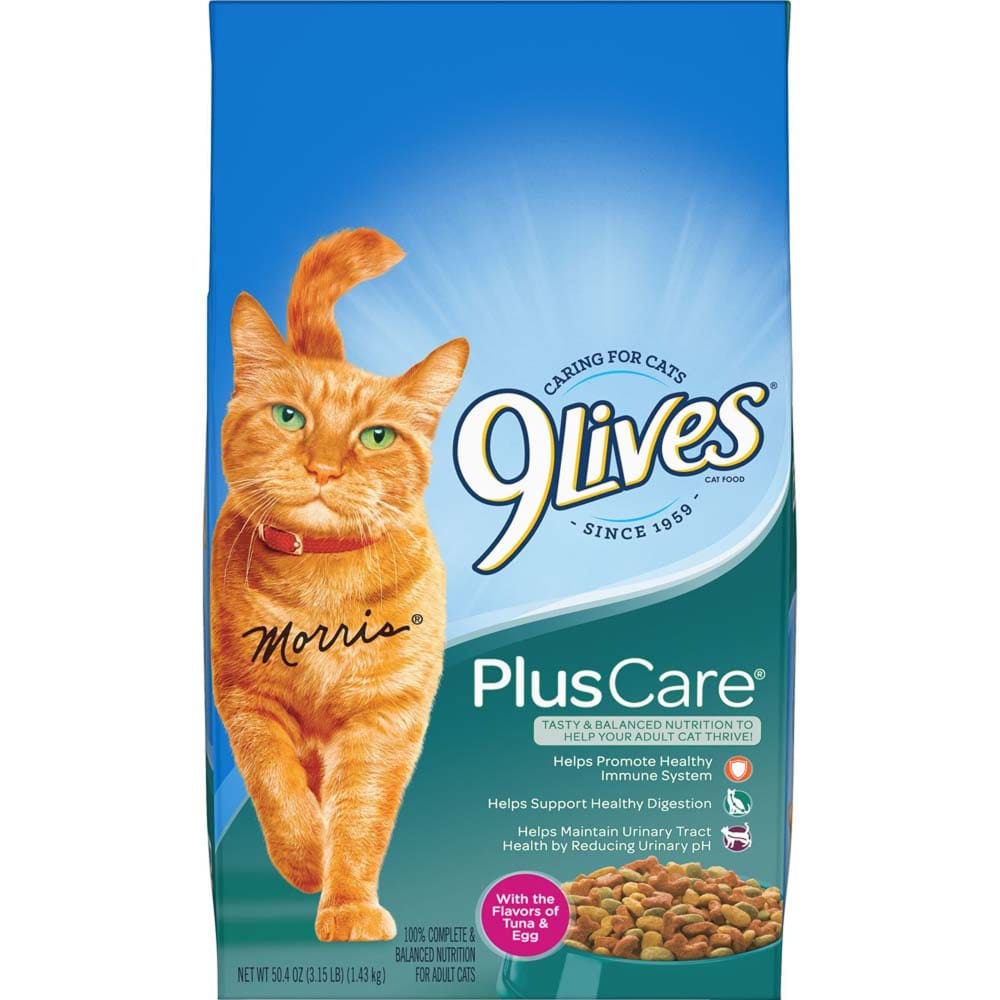 9Lives Plus Care Dry Tuna and Egg Flavors Cat Food 3.15 Ounces - Pet Supplies - 9Lives