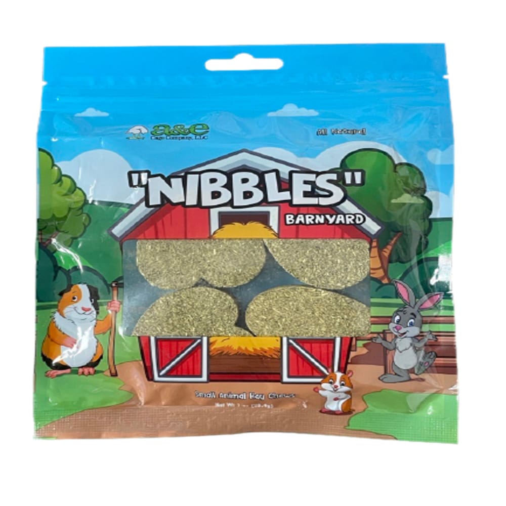 A and E Cages Barnyard Nibbles Hay Chew Small Animal Bites Heart 4pc - Pet Supplies - A and E