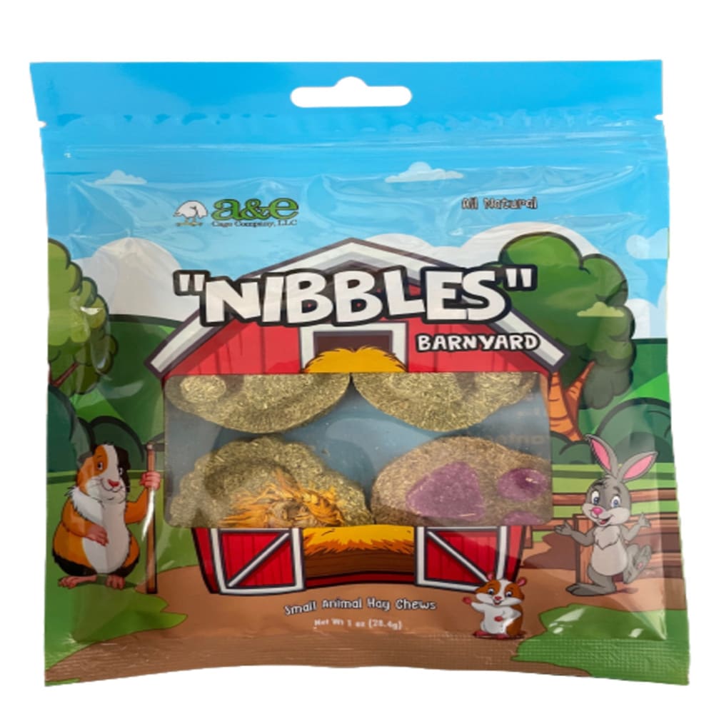 A and E Cages Barnyard Nibbles Hay Chew Small Animal Bites Variety 6pc - Pet Supplies - A and E