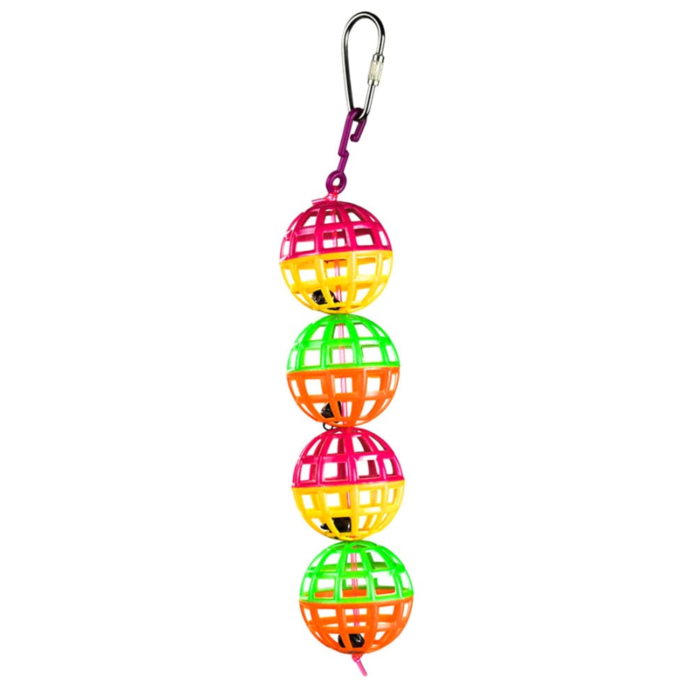 A and E Cages Happy Beaks Jingle Lattice Balls Toy 1.5in x 1.5in x 5.5in - Pet Supplies - A and E