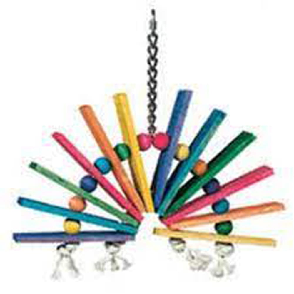 A and E Cages Happy Beaks Rainbow w-Bells Bird Toy One Size - Pet Supplies - A and E