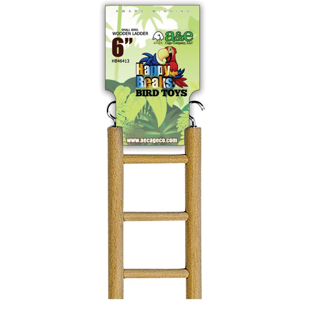 A and E Cages Happy Beaks Small Ladder Bird Toy 6in - Pet Supplies - A and E
