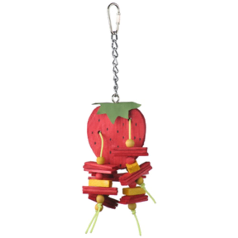A and E Cages Happy Beaks Strawberry Bird Toy SM - Pet Supplies - A and E