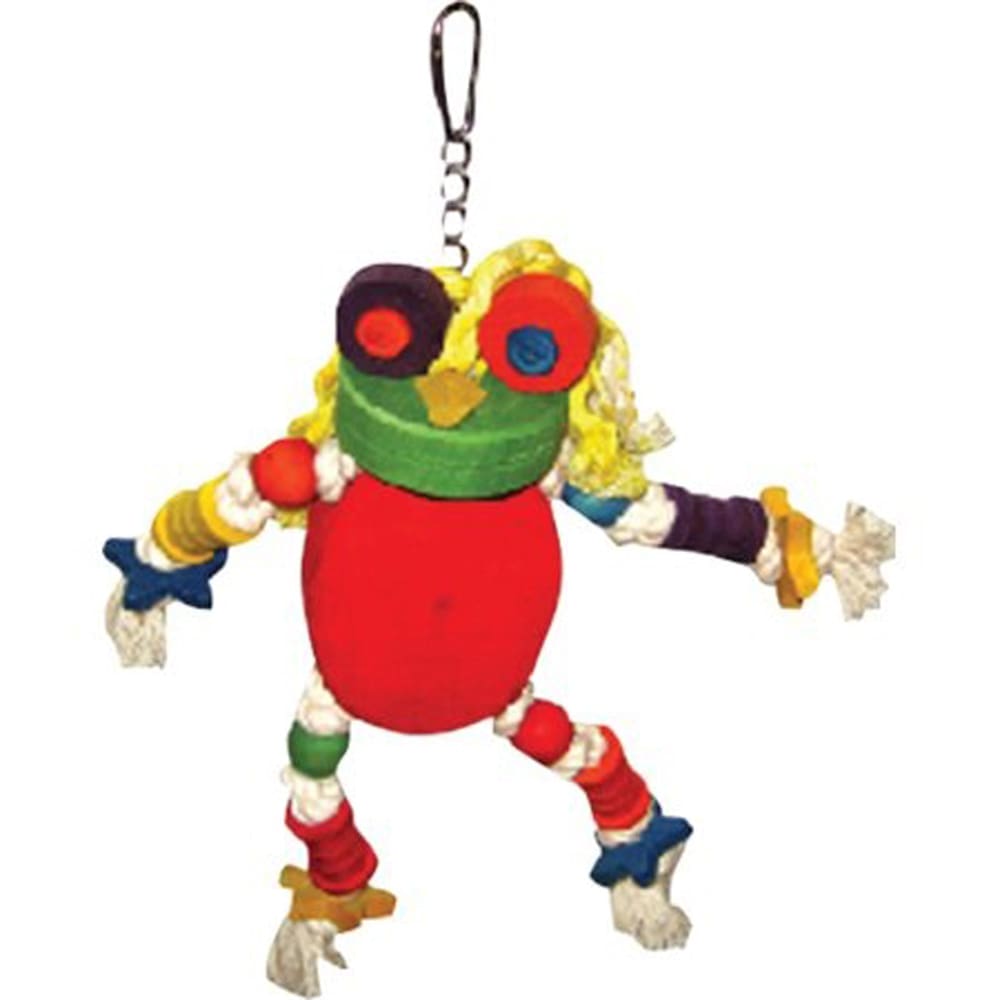 A and E Cages Happy Beaks The Silly Wood Frog Bird Toy One Size - Pet Supplies - A and E