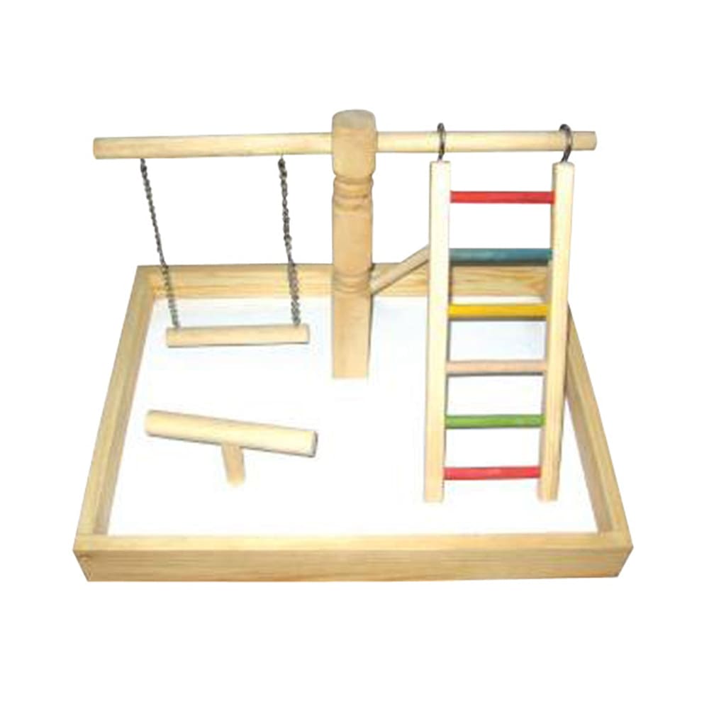 A and E Cages Happy Beaks Wood Tabletop Play Station 20in X 15in X 14in - Pet Supplies - A and E