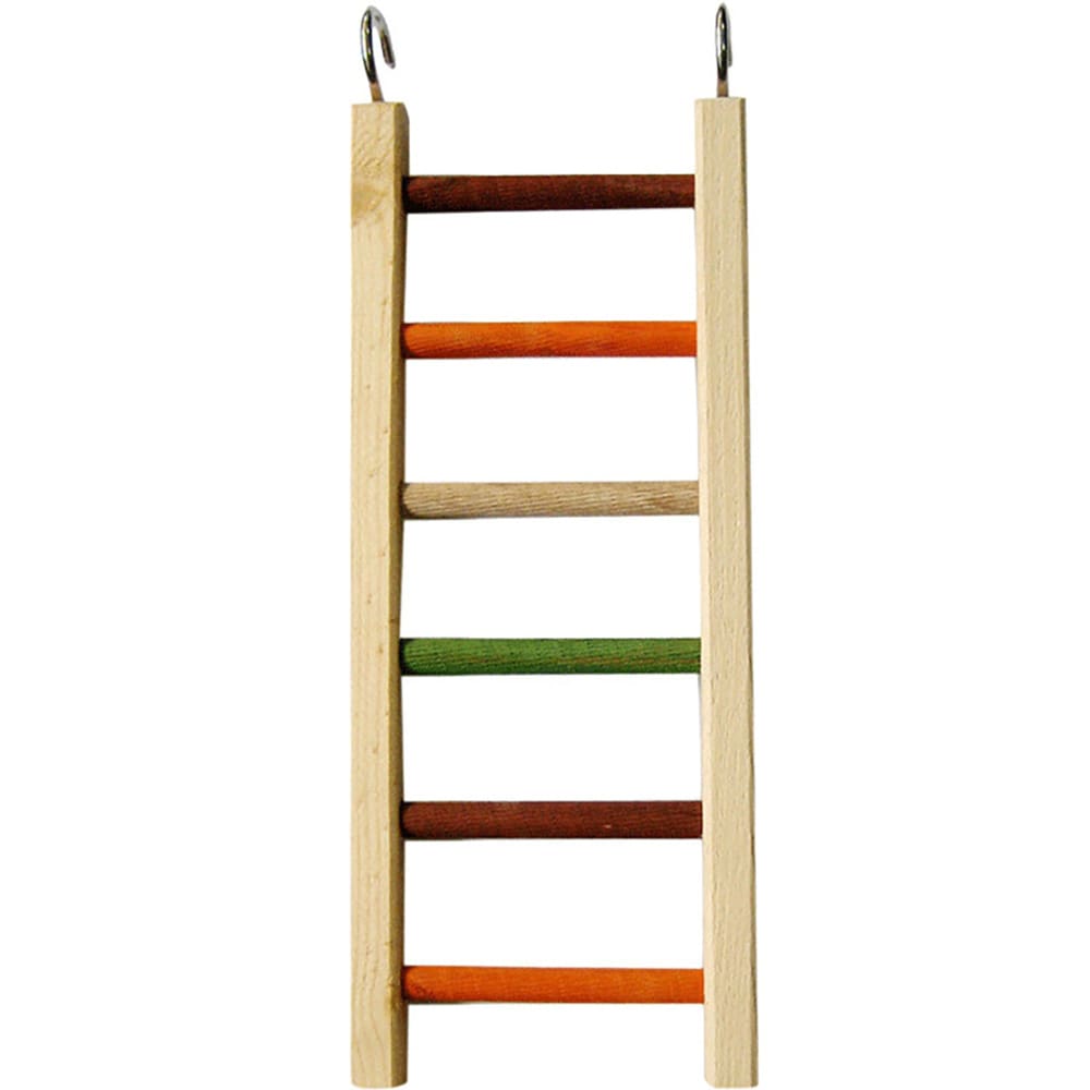 A and E Cages Happy Beaks Wooden Hanging Ladder Bird Toy MD 14in - Pet Supplies - A and E