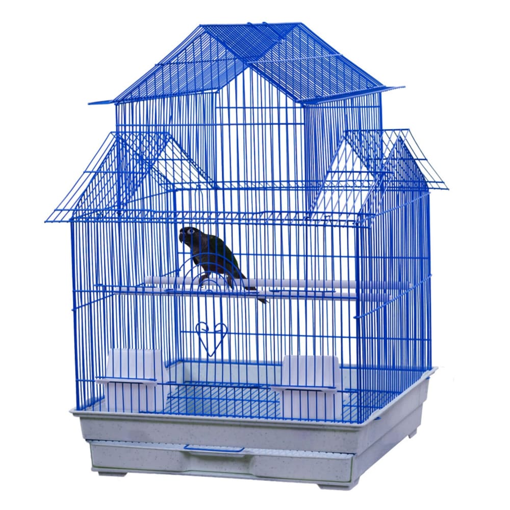 A and E Cages House Top Bird Cage in Retail Box Blue 18 Inches X 18 Inches - Pet Supplies - A and E