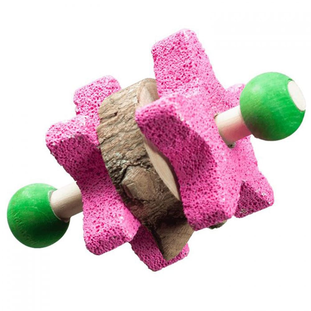 A and E Cages Nibbles Star Pumice Dumbbell Small Animal Chew 1ea-One Size - Pet Supplies - A and E