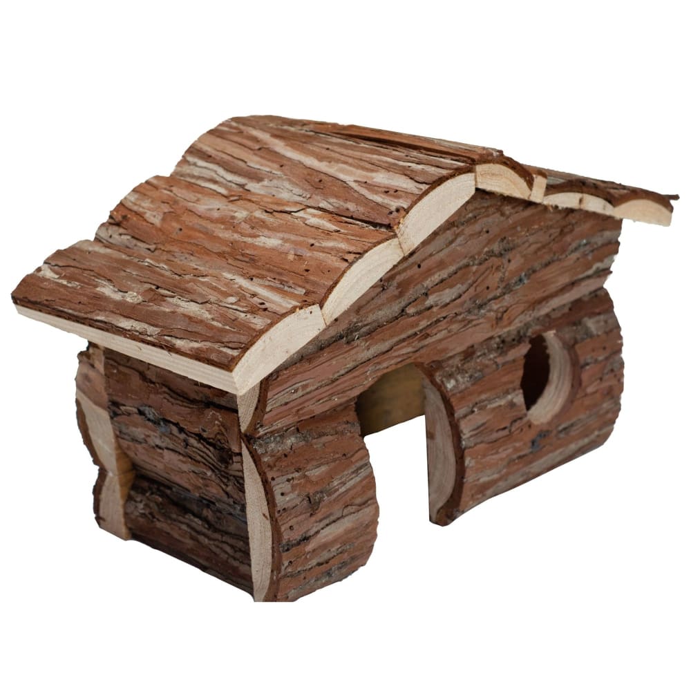 A E Cages Nibbles Log Cabin Small Animal Hut Brown; 1ea-MD - Pet Supplies - A and E