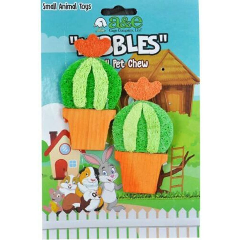 A &E Cages Nibbles Small Animal Loofah Chew Toy Barrel Cactus; 1ea - Pet Supplies - A and E