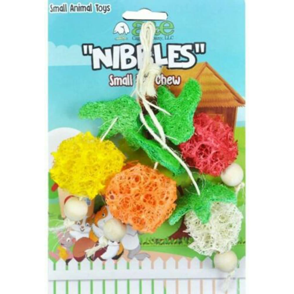A &E Cages Nibbles Small Animal Loofah Chew Toy Bunch of Fruits; 1ea - Pet Supplies - A and E