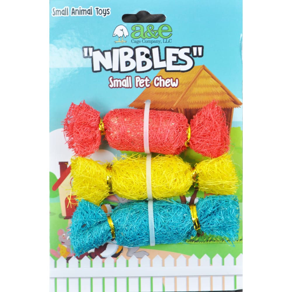 A &E Cages Nibbles Small Animal Loofah Chew Toy Candies; 1ea - Pet Supplies - A and E