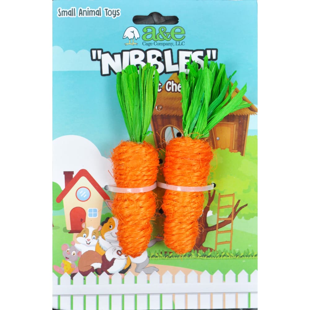 A &E Cages Nibbles Small Animal Loofah Chew Toy Carrots; 1ea - Pet Supplies - A and E