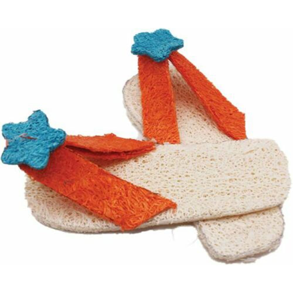 A &E Cages Nibbles Small Animal Loofah Chew Toy Flip Flops; 1ea - Pet Supplies - A and E