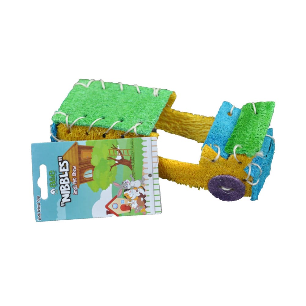 A &E Cages Nibbles Small Animal Loofah Chew Toy Race Car; 1ea - Pet Supplies - A and E