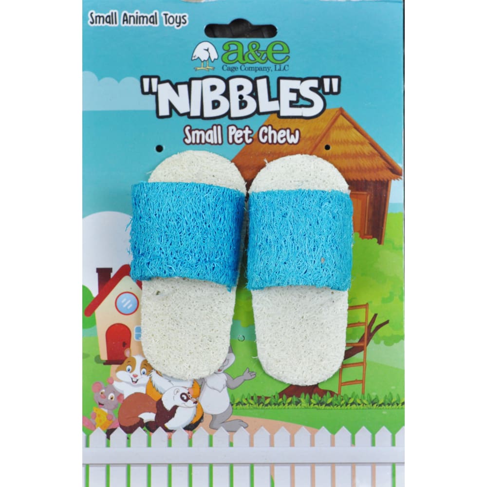 A &E Cages Nibbles Small Animal Loofah Chew Toy Sandals; 1ea - Pet Supplies - A and E