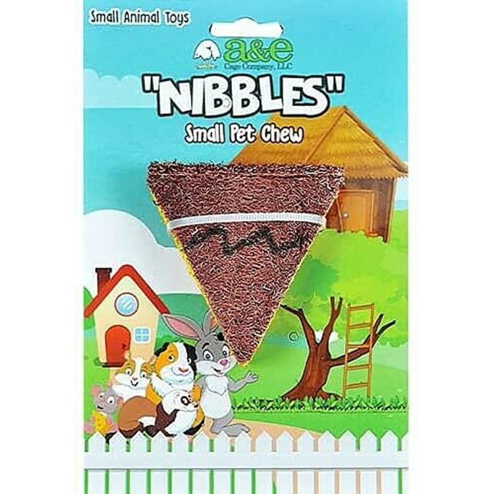 A &E Cages Nibbles Small Animal Loofah Chew Toy Slice of Pizza; 1ea - Pet Supplies - A and E