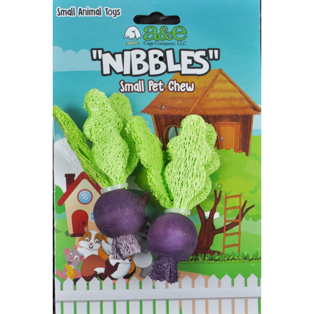 A &E Cages Nibbles Small Animal Loofah Chew Toy Turnips; 1ea - Pet Supplies - A and E