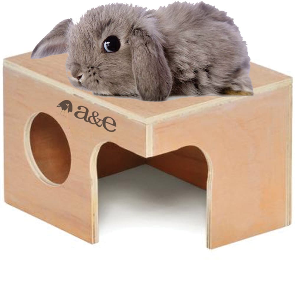A &E Cages Small Animal Hut Rabbit; Wood; 1ea-14 in X 9 3-4 in X 8 1-4 in - Pet Supplies - A and E