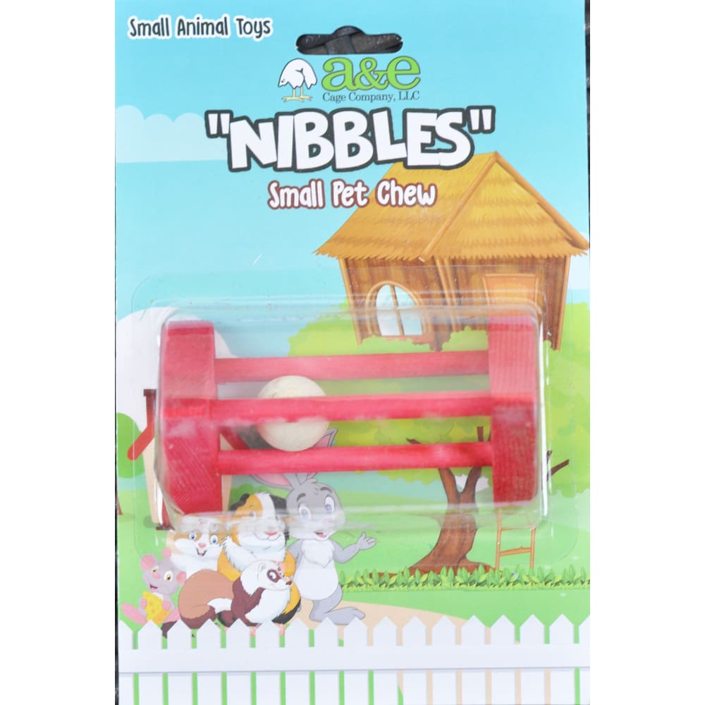 A &E Cages Wooden Triangle with Ball Small Animal Chew Toy 1ea - Pet Supplies - A and E