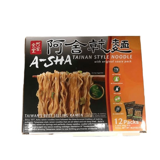 A-Sha Tainan Noodles, Original Sauce Pack Included, 12 x 3.35 oz - ShelHealth.Com