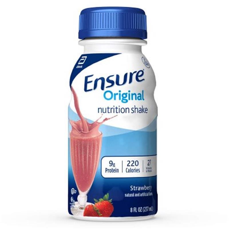 Abbott Ensure Original Strawberry 8 Oz Bottle Case of 24 - Nutrition >> Nutritionals - Abbott