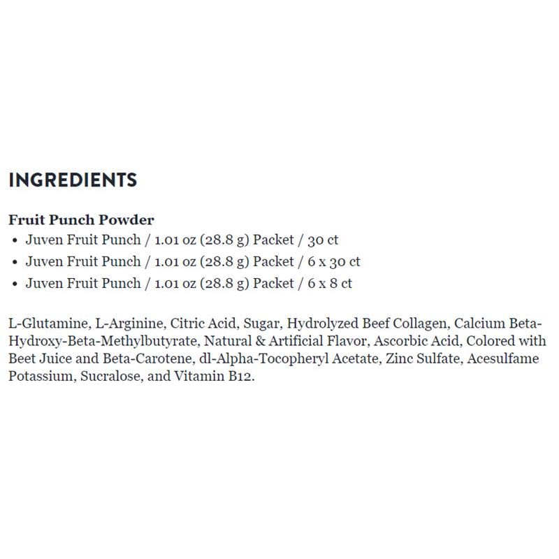 Abbott Juven Fruit Punch Pkts 28.8Gr Bx30 Box of 30 - Nutrition >> Nutritional Supplements - Abbott