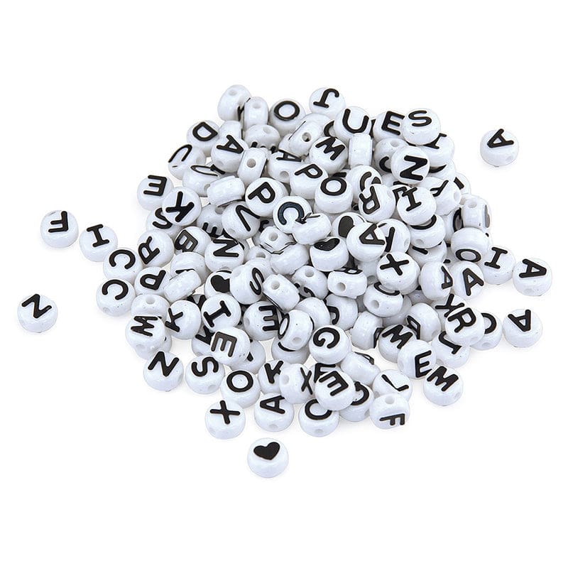 Abc Beads Black And White 300 Count (Pack of 6) - Beads - Hygloss Products Inc.