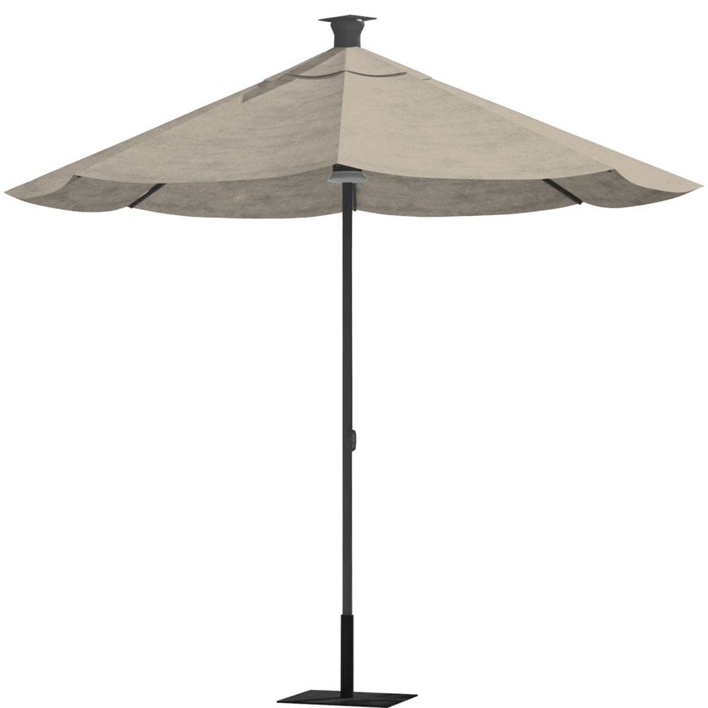 above Height Series 9’ Smart Market Umbrella with Remote Wind Sensor and Solar Panel - Spectrum Dove - Patio Umbrellas & Stands - above