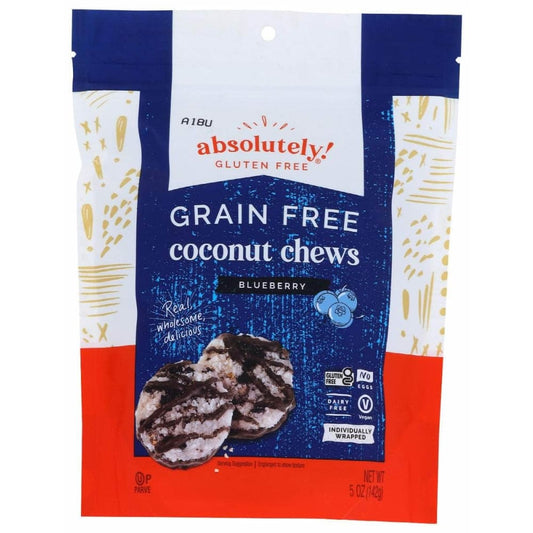 ABSOLUTELY GLUTEN FREE Grocery > Snacks ABSOLUTELY GLUTEN FREE: Coconut Chews With Blueberry, 5 oz