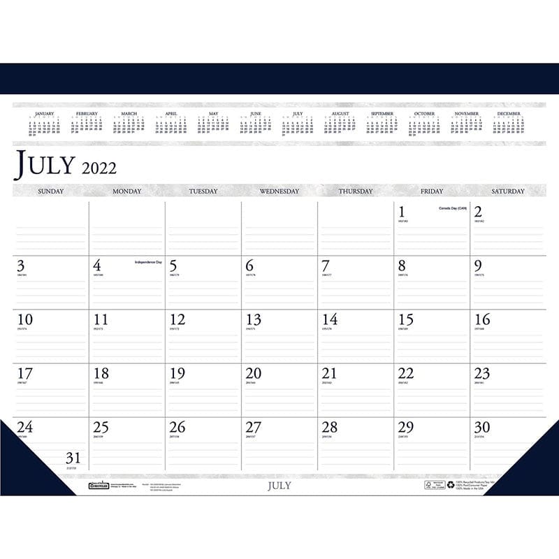 Academic Desk Pad 18-1/2 X 13 (Pack of 6) - Calendars - House Of Doolittle