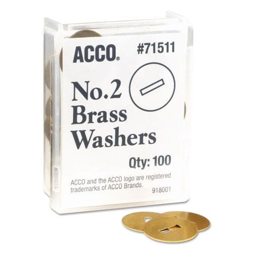 ACCO #2 Washers For Two-prong Fasteners 1.25 Diameter Brass 100/box - Office - ACCO