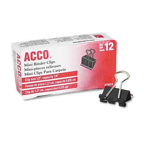 ACCO Binder Clips Mini Black/silver Dozen - Office - ACCO