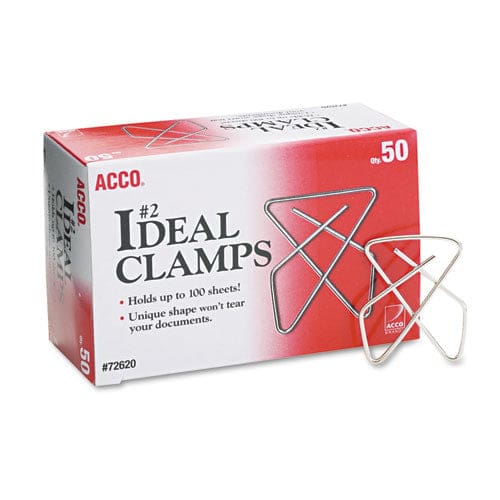 ACCO Ideal Clamps #2 Smooth Silver 50/box - Office - ACCO