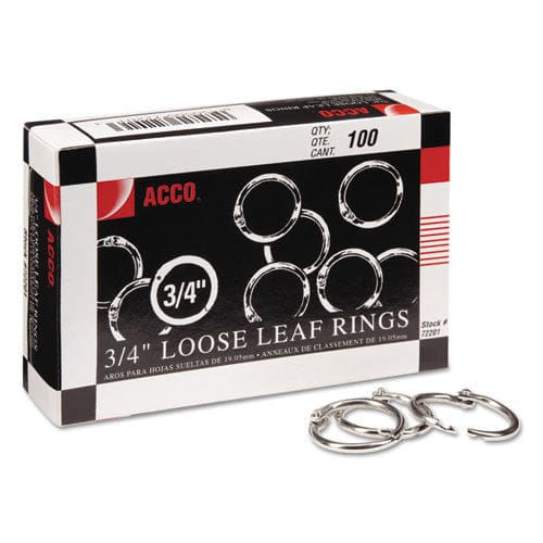 ACCO Metal Book Rings 0.75 Diameter 100/box - Office - ACCO