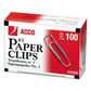 ACCO Paper Clips #3 Smooth Silver 100 Clips/box 10 Boxes/pack - Office - ACCO