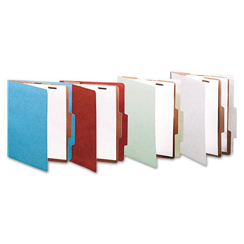 ACCO Pressboard Classification Folders 2 Expansion 1 Divider 4 Fasteners Letter Size Earth Red Exterior 10/box - School Supplies - ACCO