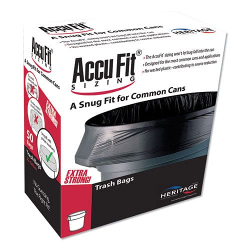 AccuFit Linear Low Density Can Liners With Accufit Sizing 23 Gal 0.9 Mil 28 X 45 Black 50 Bags/box 6 Boxes/carton - Janitorial & Sanitation