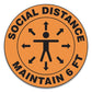 Accuform Slip-gard Social Distance Floor Signs 12 Circle social Distance Maintain 6 Ft Footprint Orange 25/pack - Office - Accuform®
