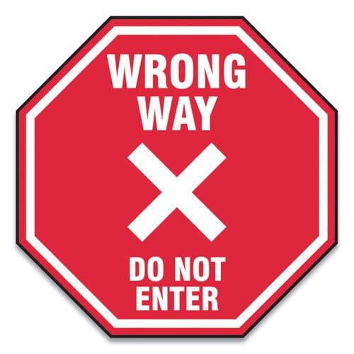 Accuform Slip-gard Social Distance Floor Signs 12 X 12 wrong Way Do Not Enter Red 25/pack - Office - Accuform®