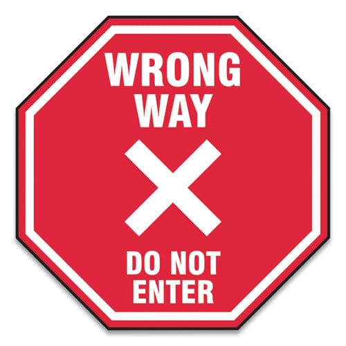 Accuform Slip-gard Social Distance Floor Signs 17 X 17 wrong Way Do Not Enter Red 25/pack - Office - Accuform®