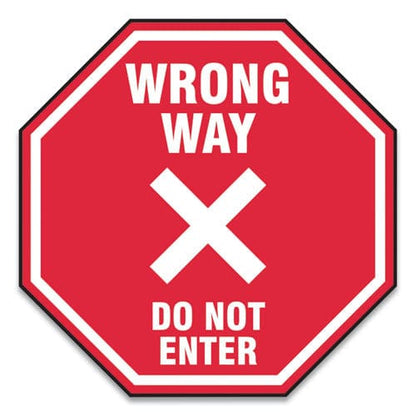 Accuform Slip-gard Social Distance Floor Signs 17 X 17 wrong Way Do Not Enter Red 25/pack - Office - Accuform®