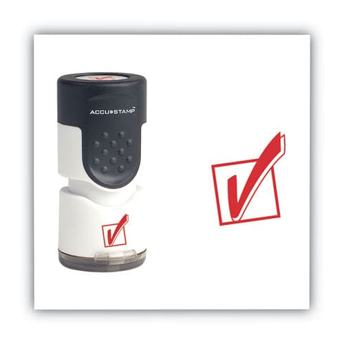 ACCUSTAMP Pre-inked Round Stamp Check Mark 0.63 Dia Red - Office - ACCUSTAMP®